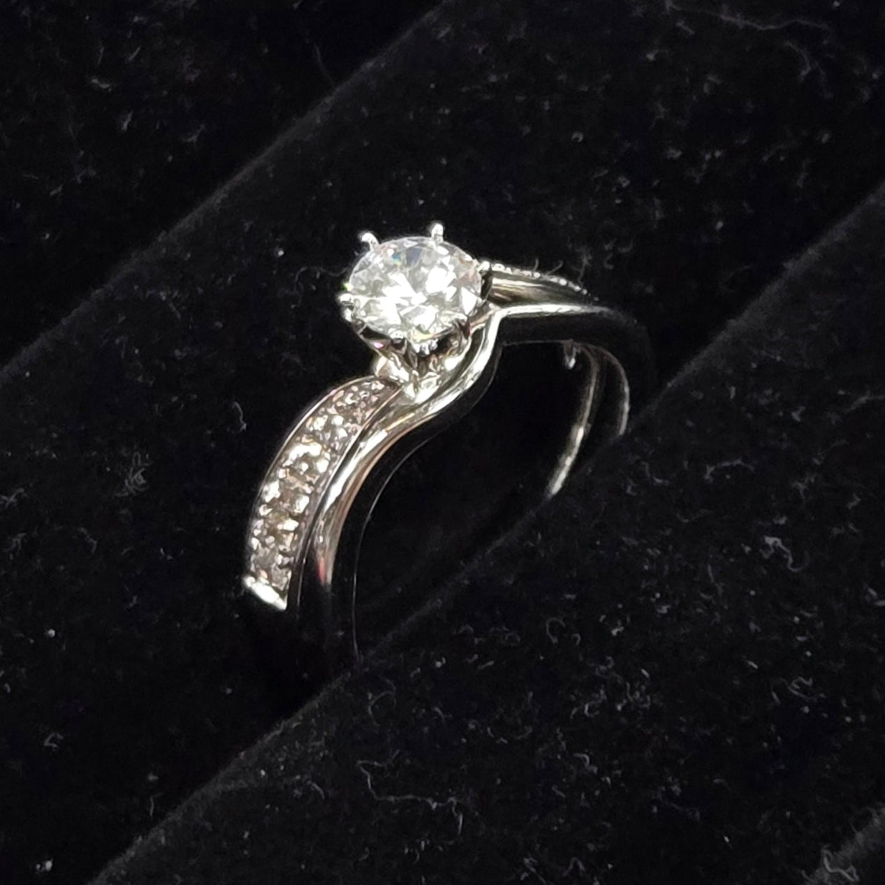 CZ Costume Jewelry Wedding Set, Base Metal, Size 6 1/2