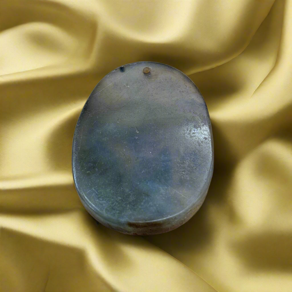 Brown Jade with Snake & Bamboo Carving, 20.35gr 48x34mm