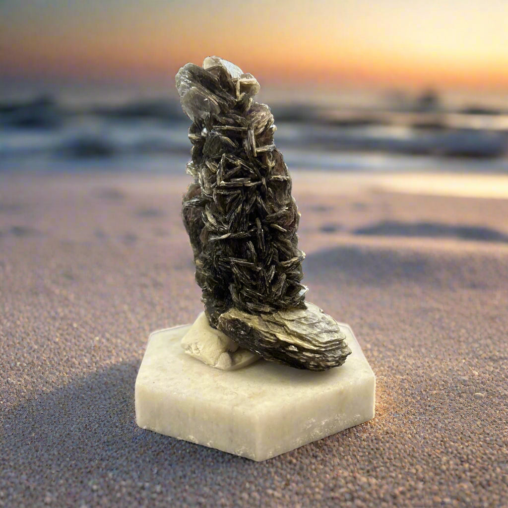 Muscovite With Elbaite from Brazil on Marble Base