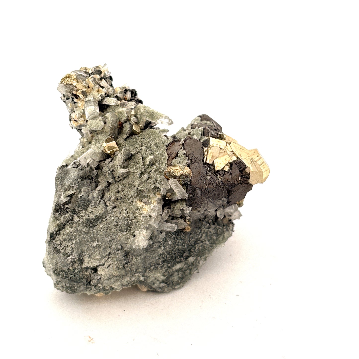 Quartz, Pyrite, & Sphalerite Specimen, Bulgaria, 59.5gr