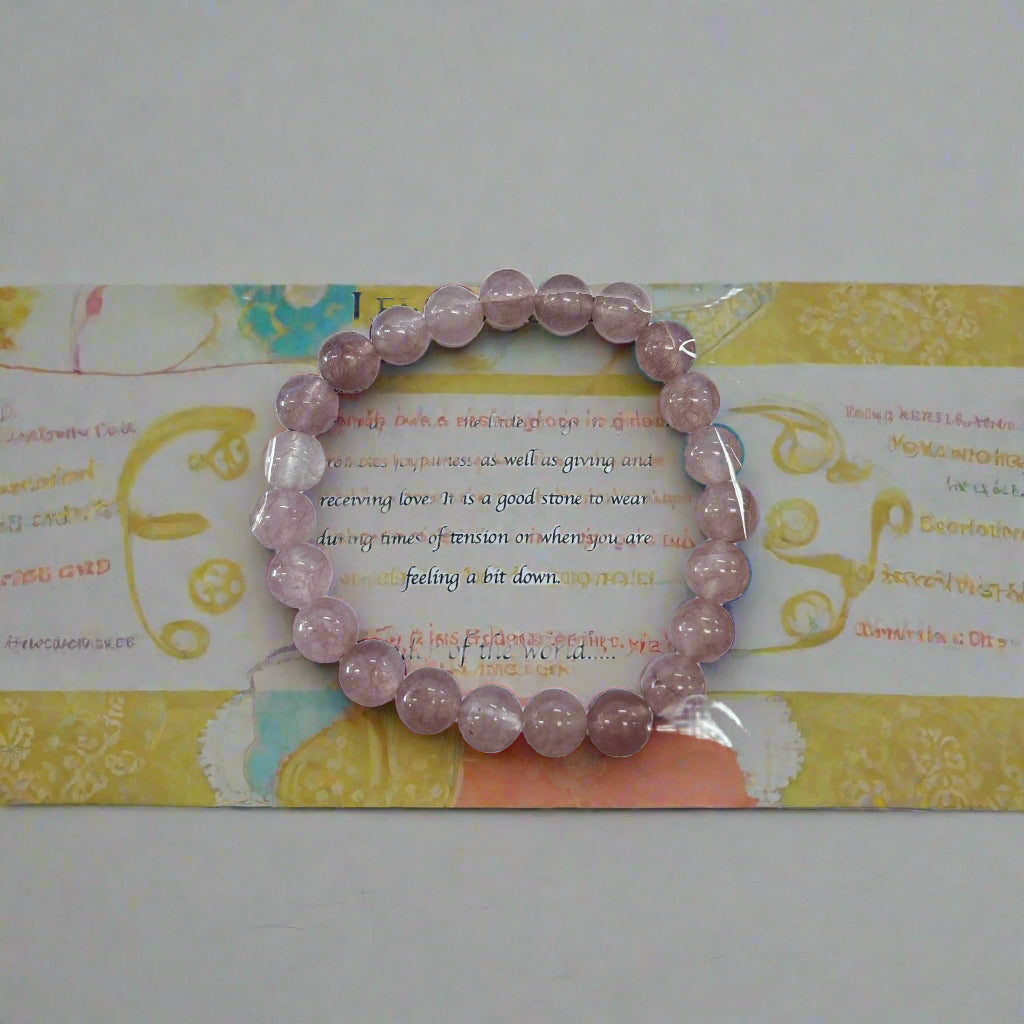 8mm Round Natural Lepidocrocite Bracelet - With Elastic Inner Band