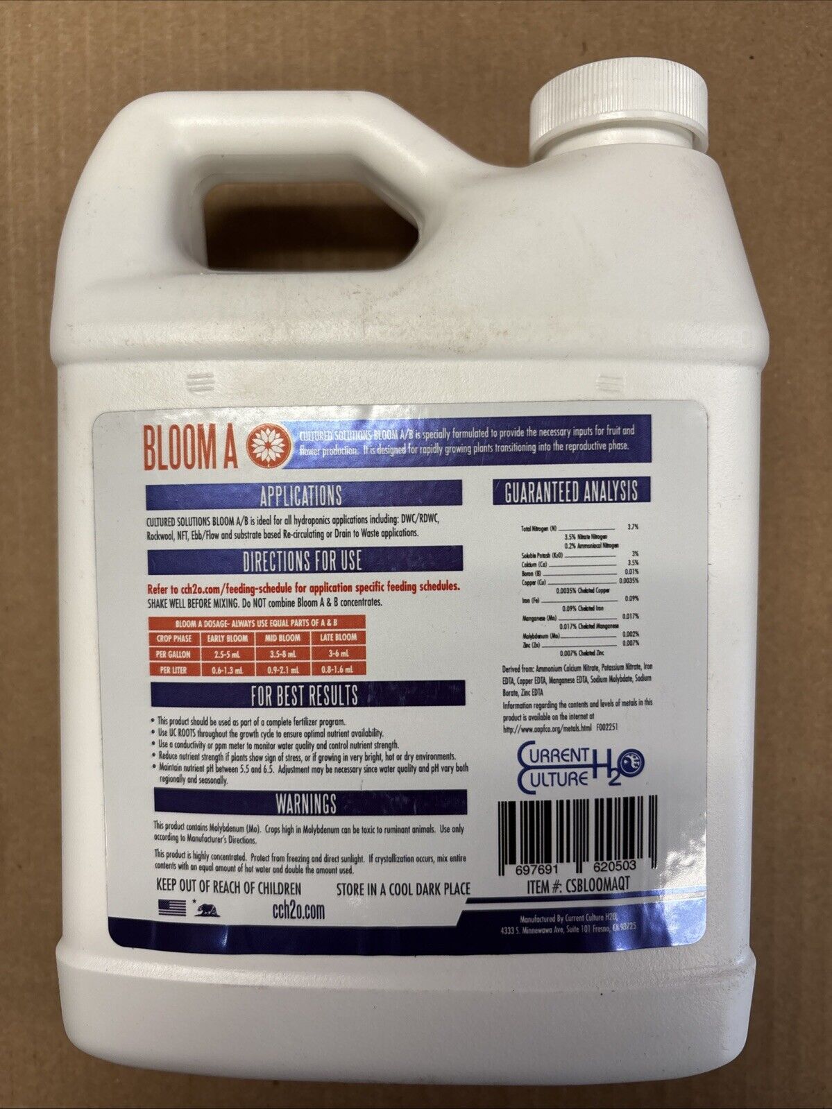 Current Culture, Bloom A, 1 Qt., ( 3.7-0-3 )