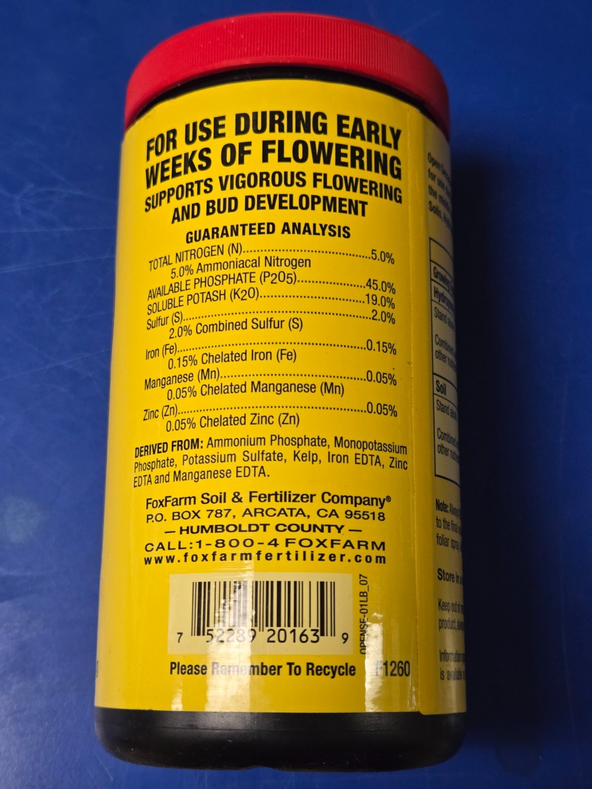 CLOSEOUT - FoxFarm Open Sesame Soluble Fertilizer, 1 lb. Canister (5-45-19)