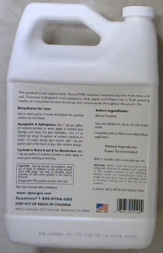 Dyna-Gro ZYME 1 Gallon Enzyme Cleanser