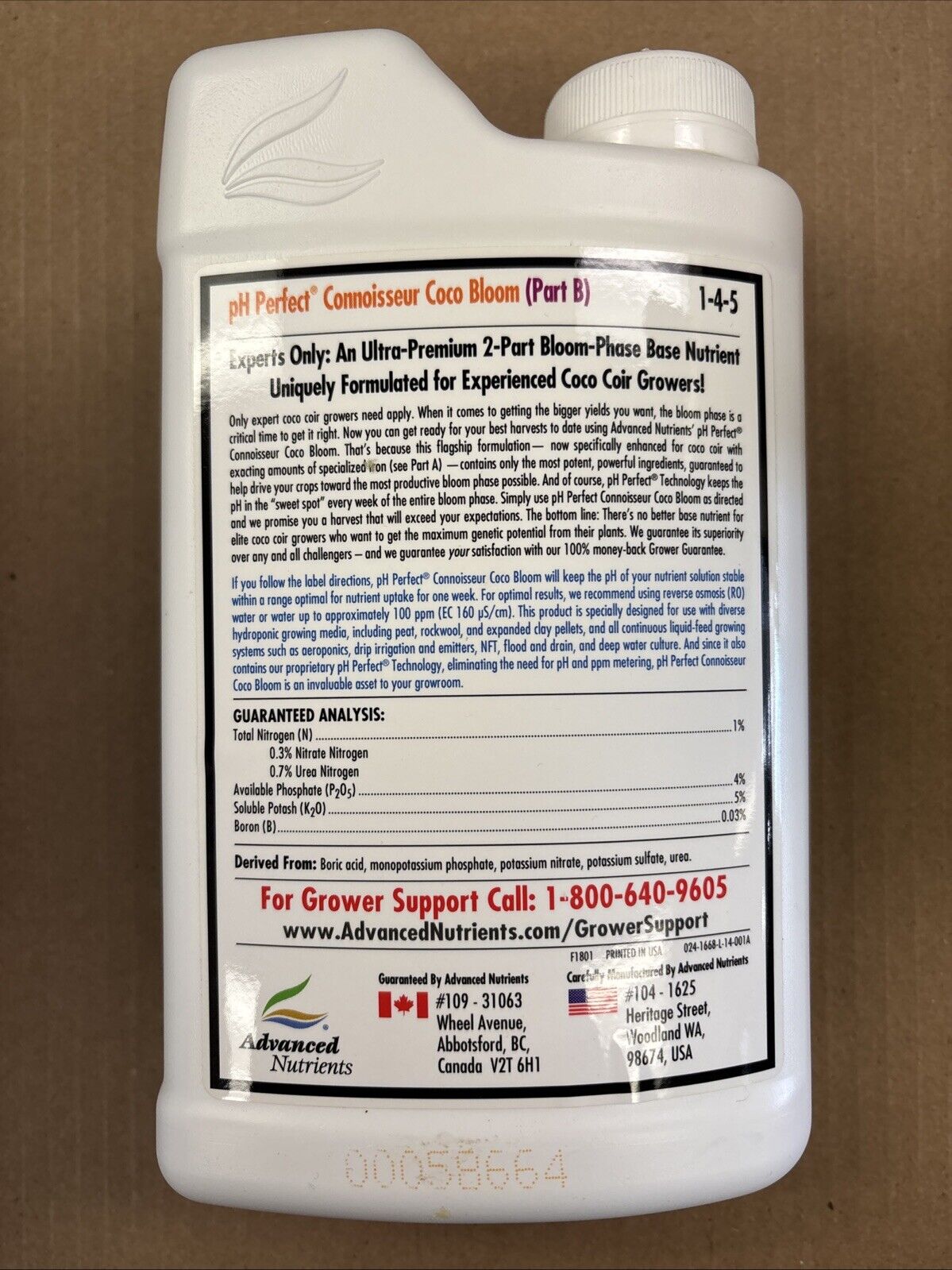 Advanced pH Perfect, Connoisseur Coco Bloom, Part B, 1 liter