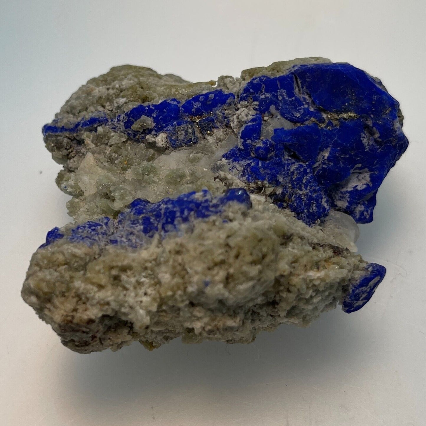 RARE! Azurite on Quartz and Calcite, Pakistani, Natural 64x69x31mm 171.1gr