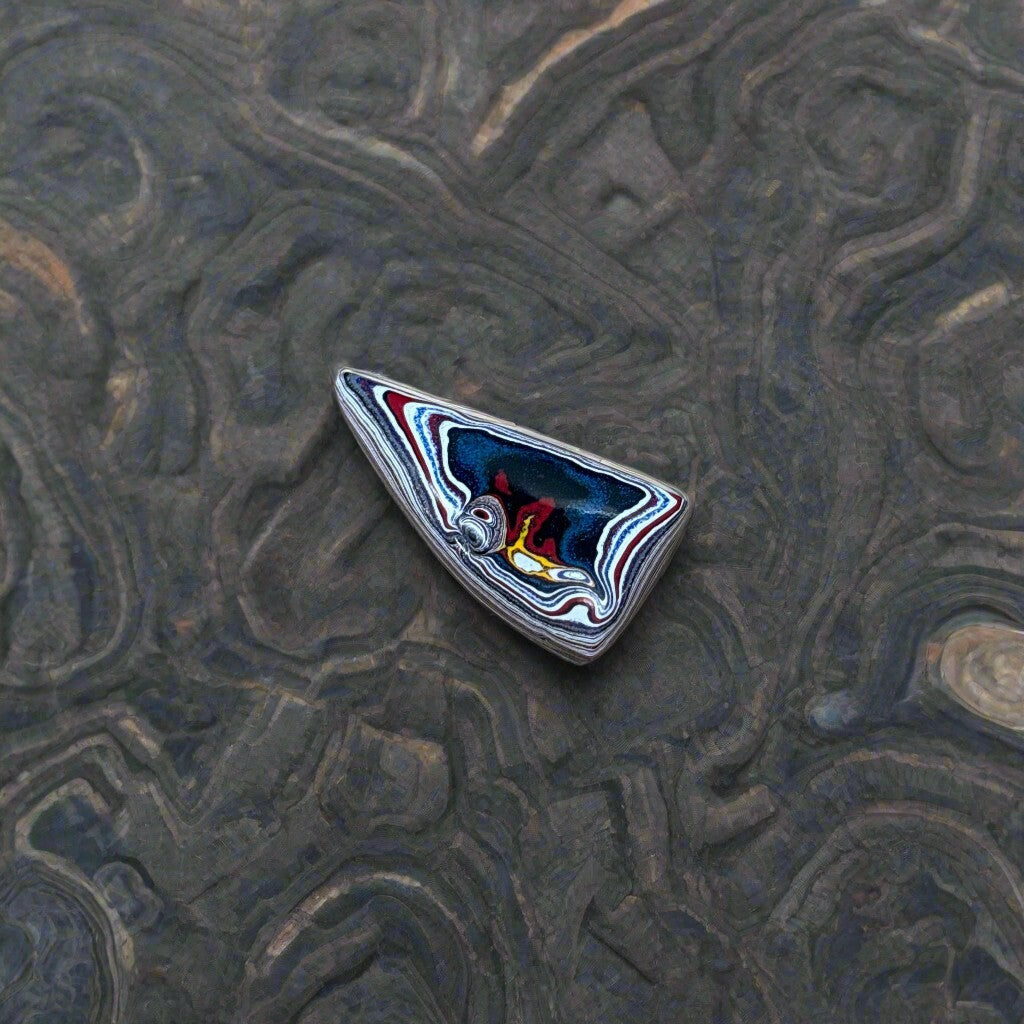 Historic Kenworth Truck Fordite Cabochon 7.2ct - 28.8x14mm - For Jewelry Making