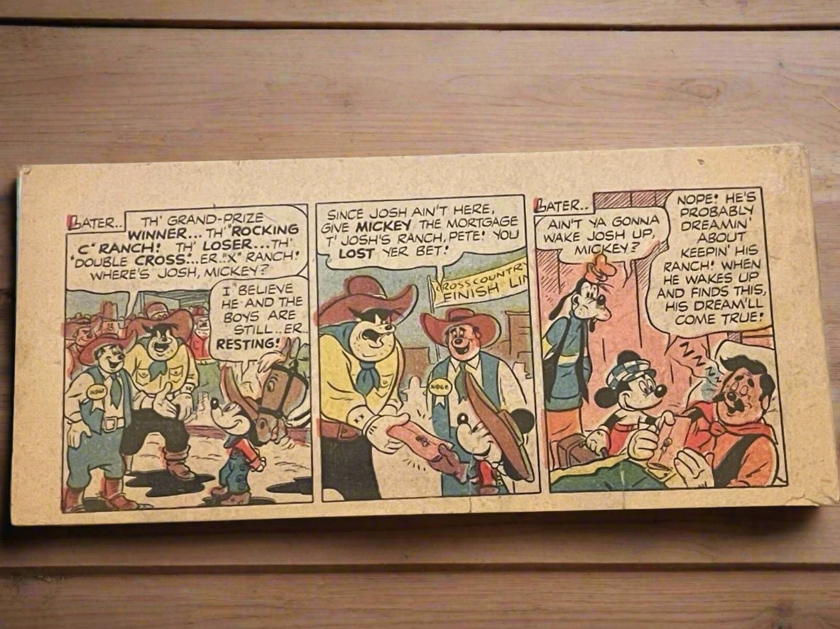 Micky Mouse at the Rodeo 1947 Mini Comic Walt Disney - Missing last few pages.