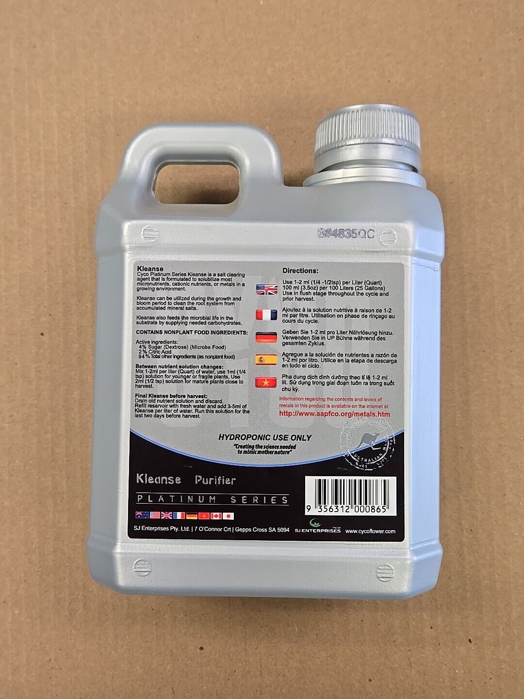 CYCO Kleanse, 1L, Platinum Series, Hydroponics Nutrients Purifier