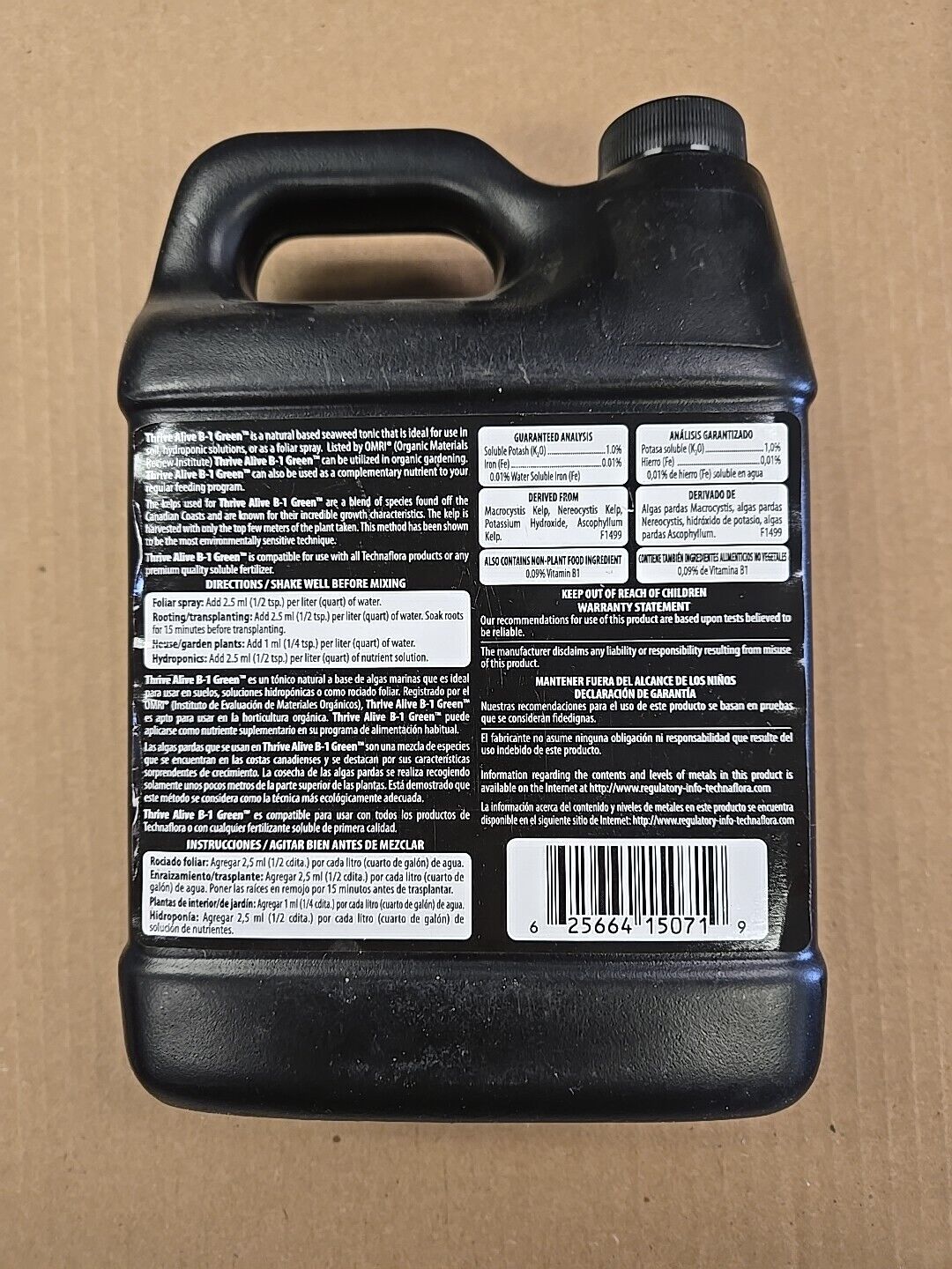 TechnaFlora Thrive Alive B-1 Green 1 Liter, 0-0-1