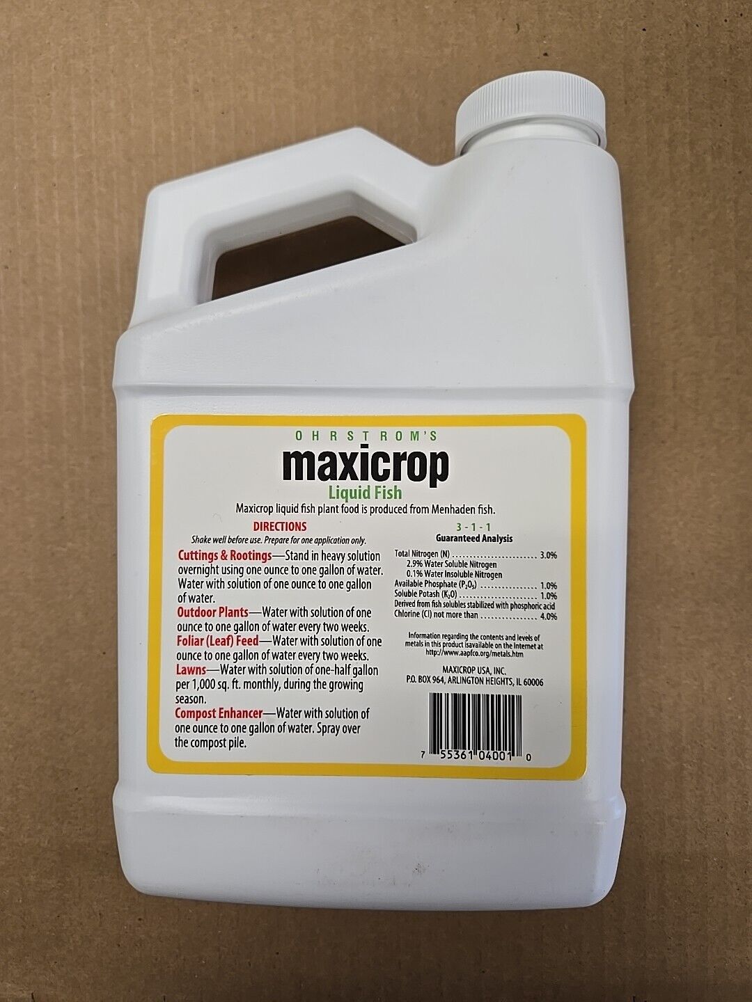 Maxicrop Liquid Fish Fertilizer 1 Quart