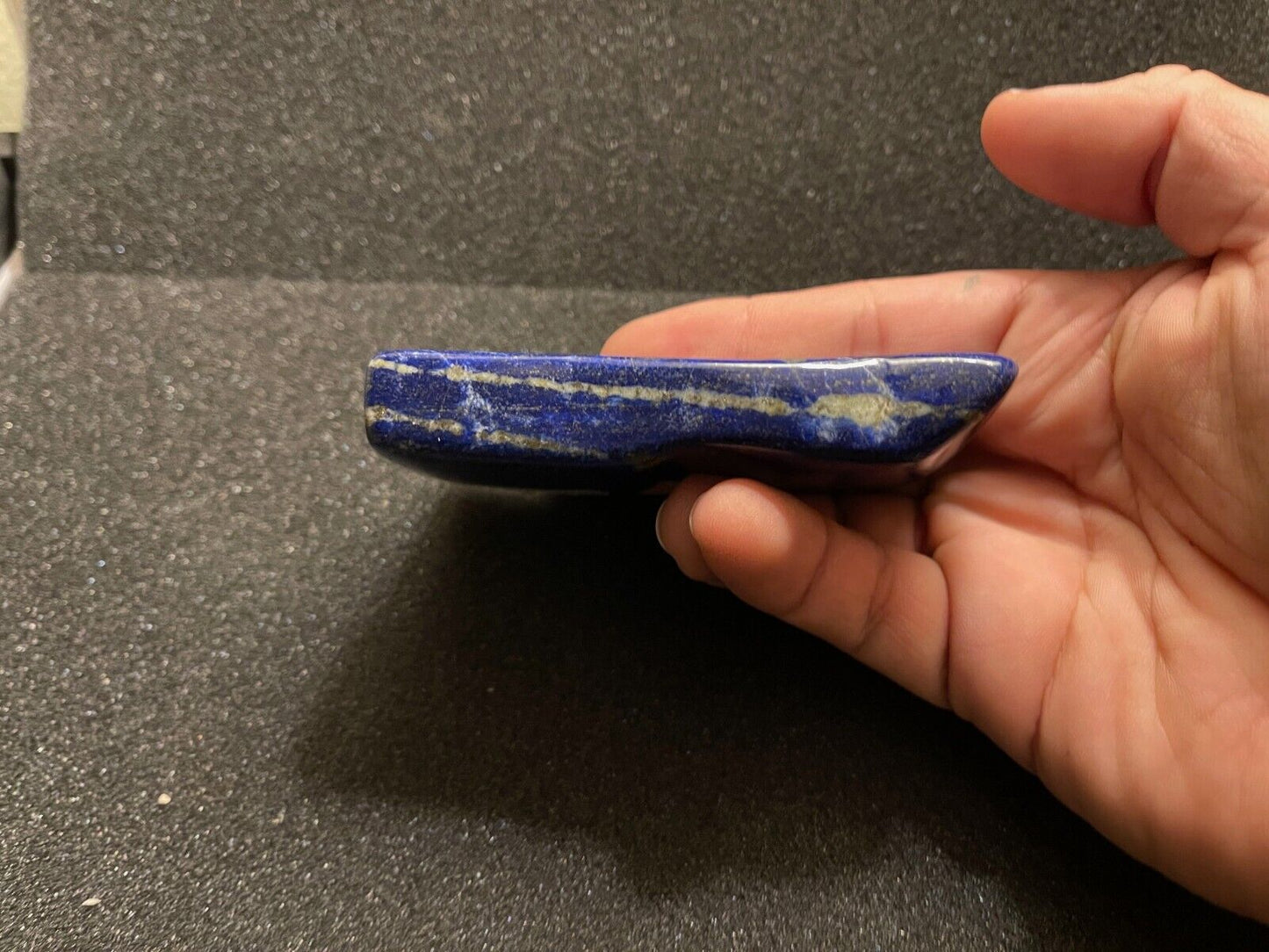232.28gr. Lapis Lazuli Hand Polished, AA Grade, with Pyrite 9.5cm, Afghanistan.