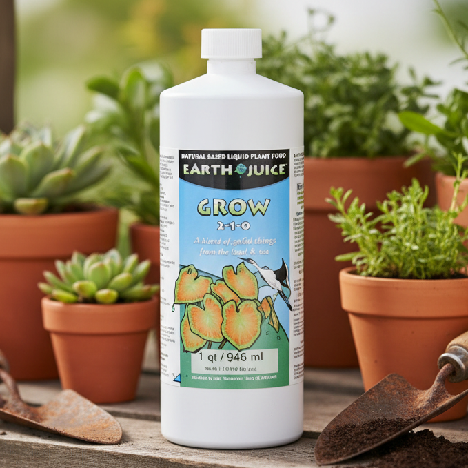 CLOSEOUT Earth Juice - Grow - 1 Qt Liquid Organic Vegetative Nutrient (2-1-0)