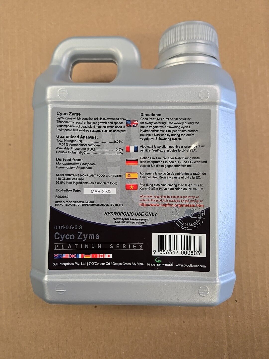 CYCO Platinum Series Zyme 1 Liter, 1L, liter - "Old Stock 2023 less effective"