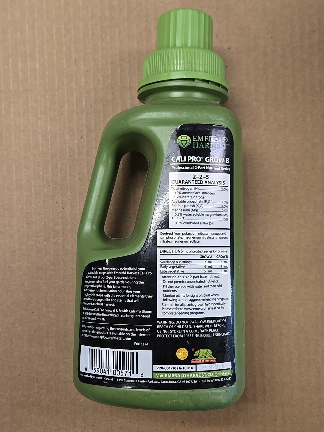 Cali Pro Grow B 2-2-5 (1 Quart)