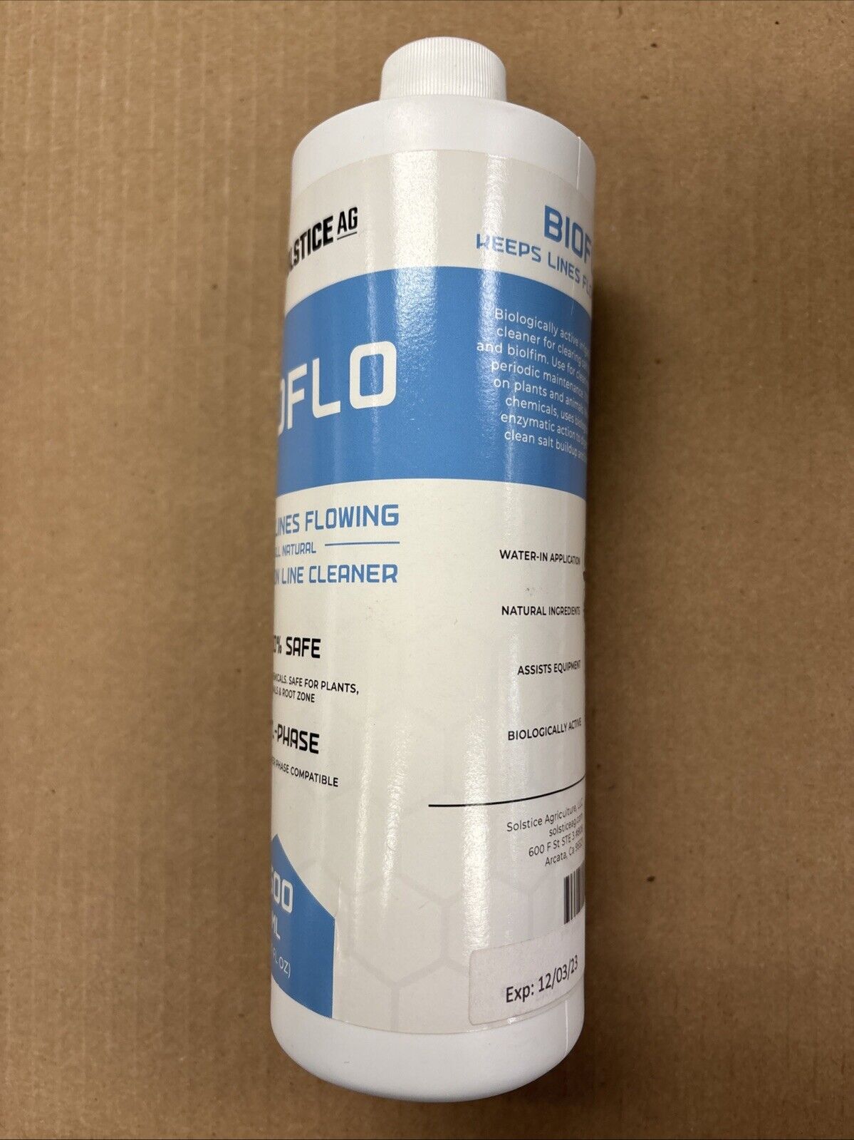 Solstice Ag, Biofilm, Irrigation Line Cleaner, 500 mL