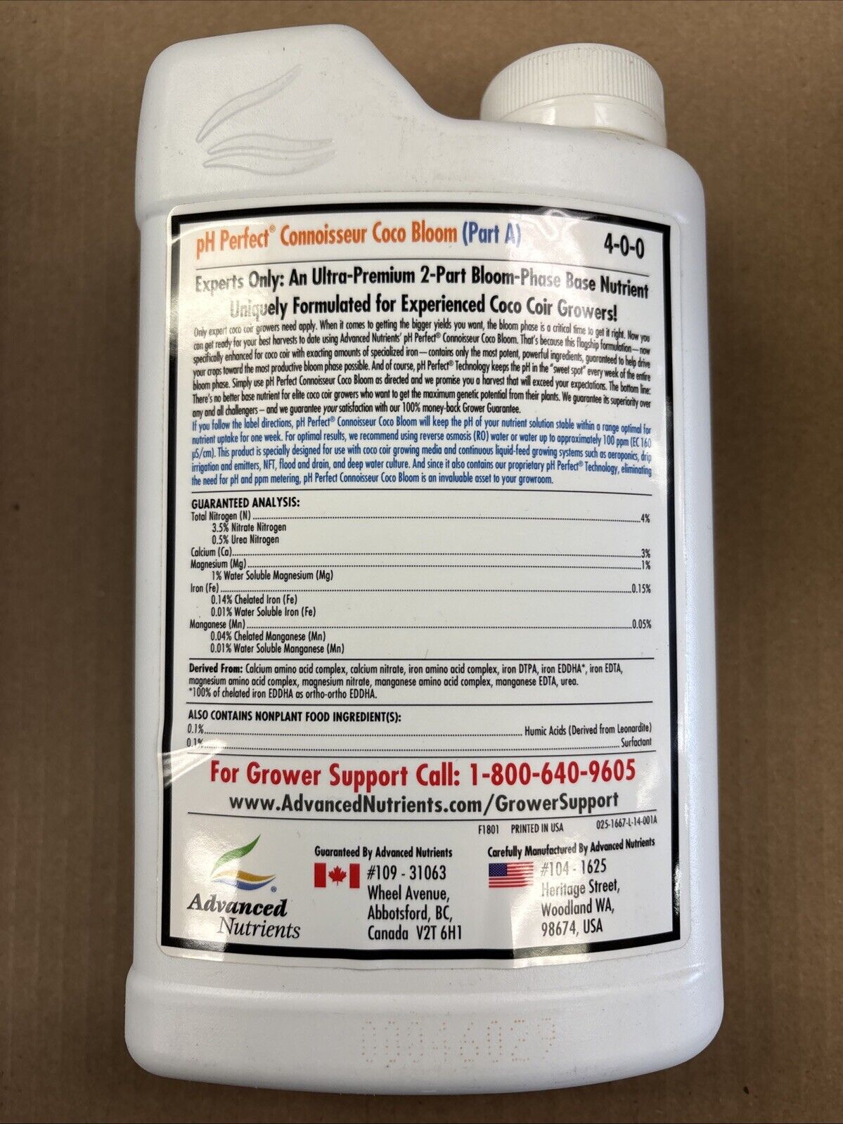 Advanced pH Technology, Perfect Connoisseur, Coco Bloom, Part A, 1 liter