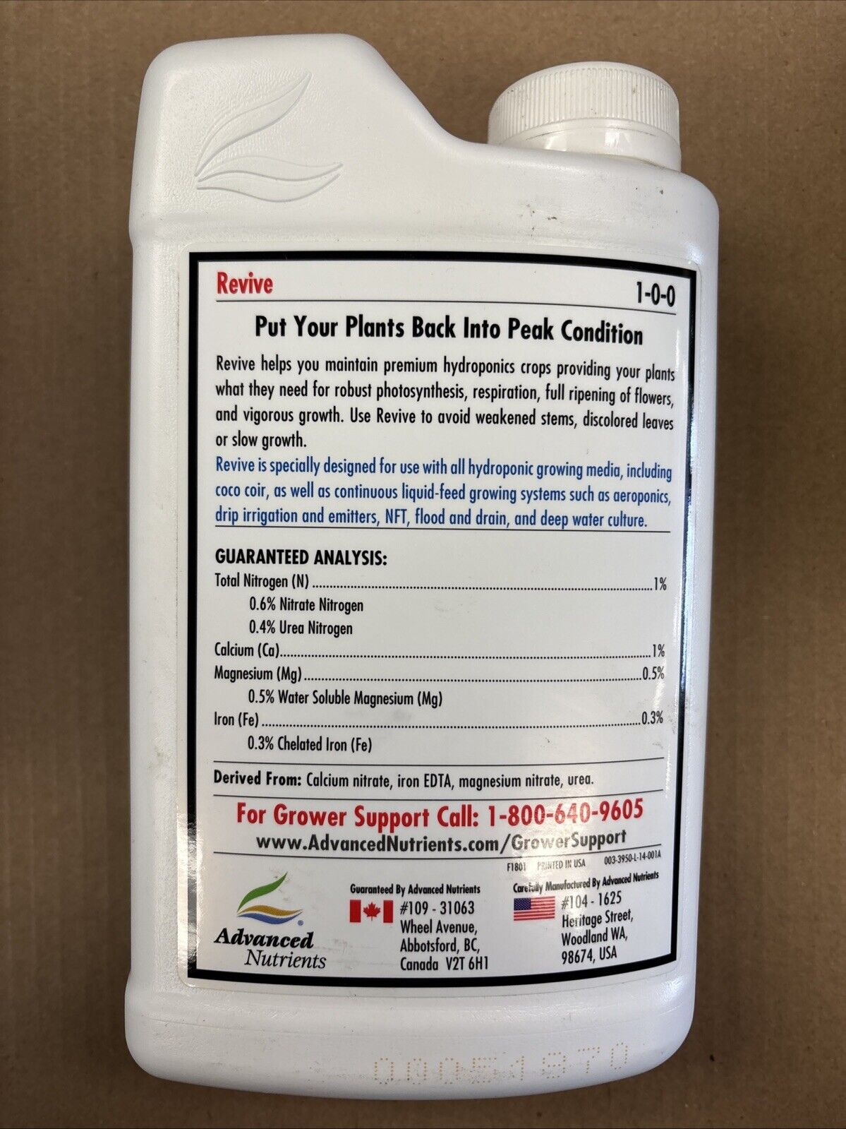 Advanced Nutrients, Revive Plant Nutrient, 1L