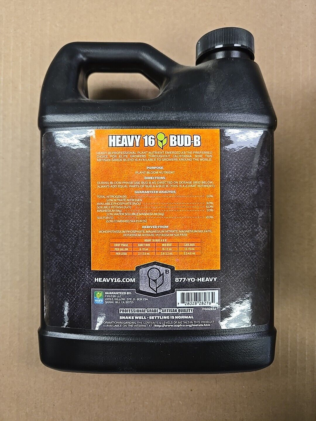 Heavy 16 Bud B - 1 Quart Professional Plant Nutrient Heavy Sixteen Brand