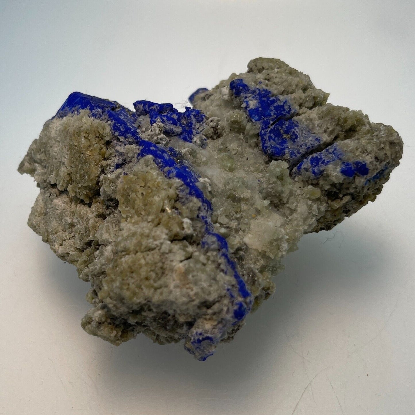 RARE! Azurite on Quartz and Calcite, Pakistani, Natural 64x69x31mm 171.1gr