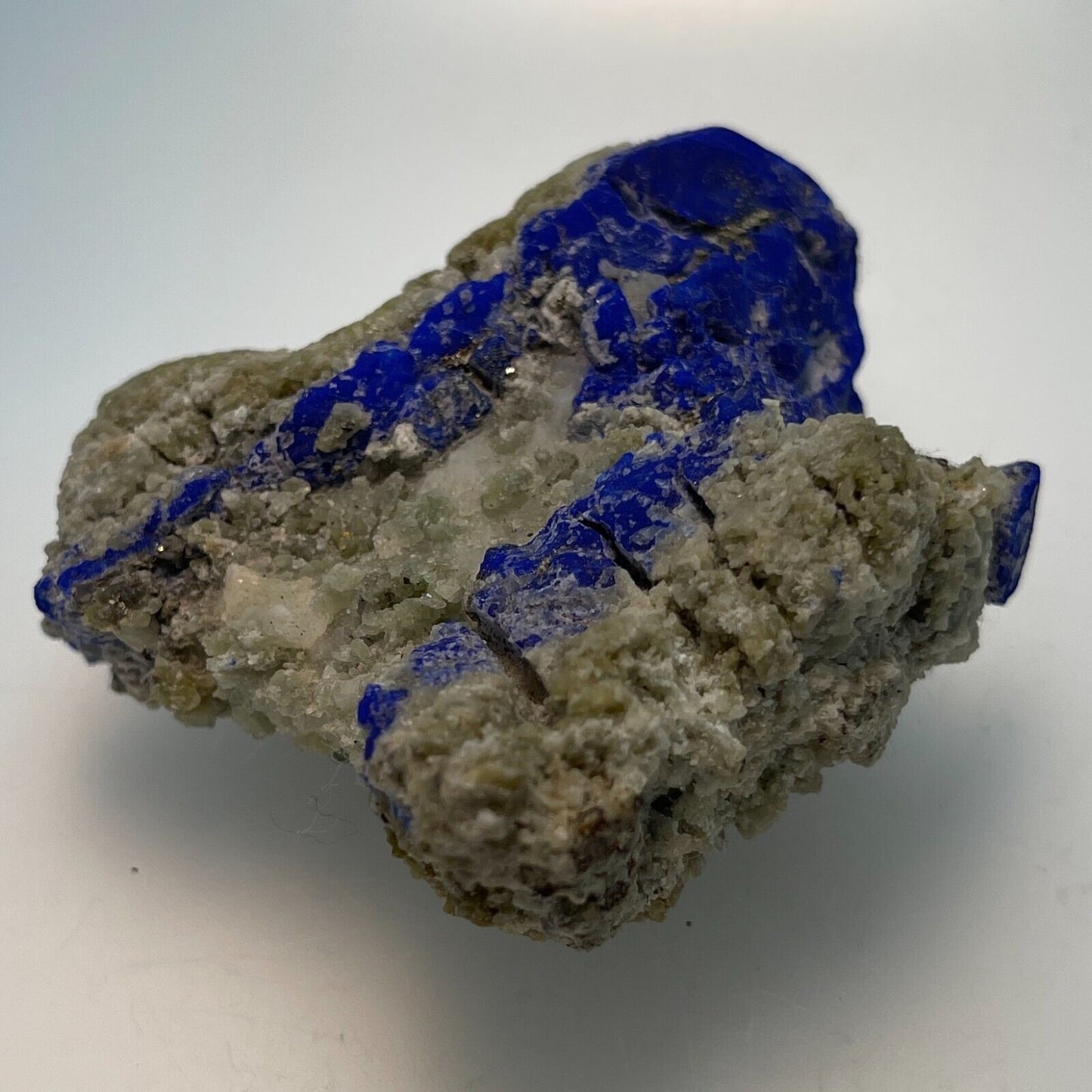 RARE! Azurite on Quartz and Calcite, Pakistani, Natural 64x69x31mm 171.1gr