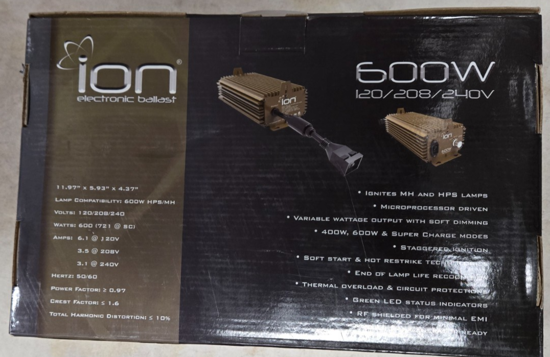 CLOSE OUT - Ion Electronic Ballast 600W 120/208/240V Grow Light Ballast