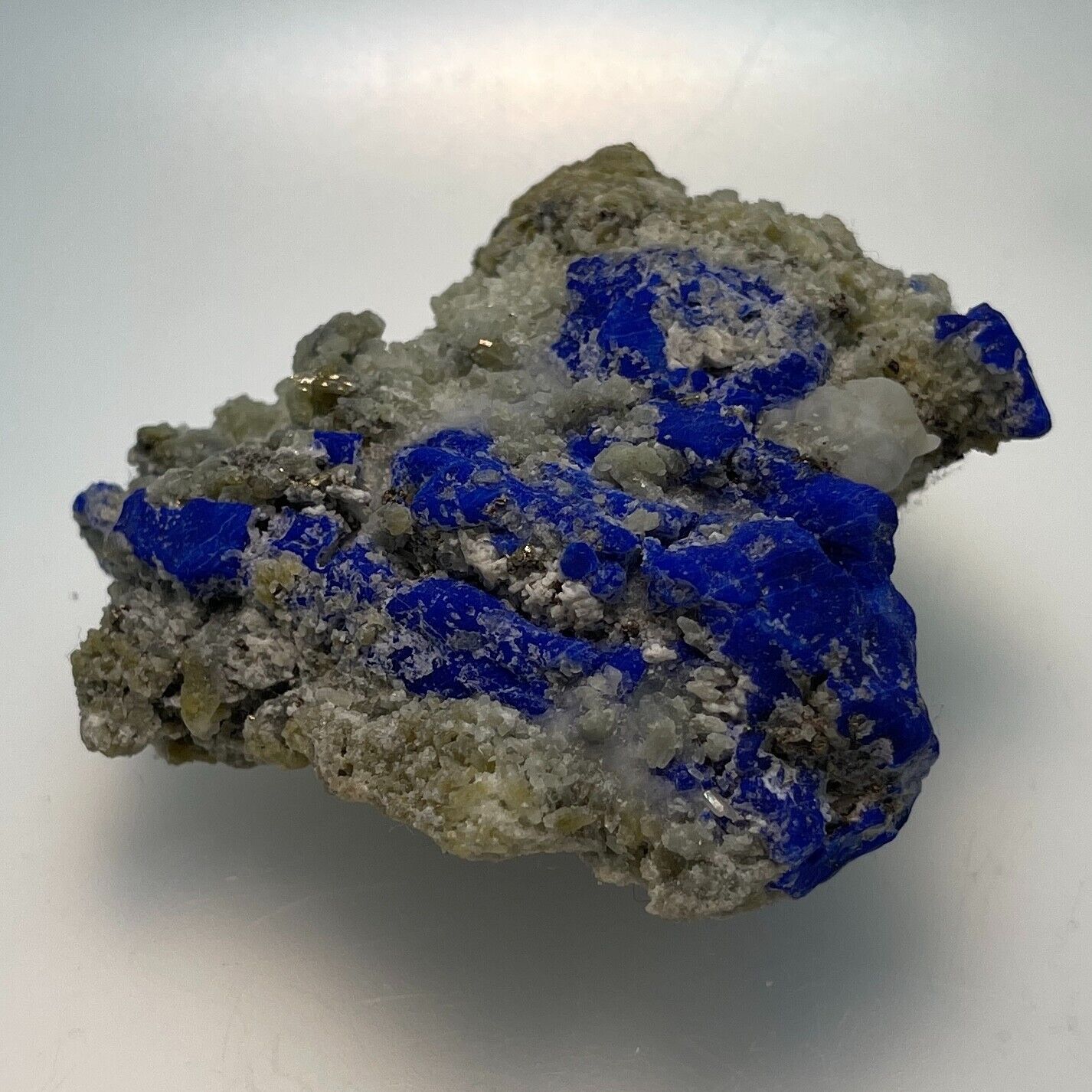 RARE! Azurite on Quartz and Calcite, Pakistani, Natural 64x69x31mm 171.1gr
