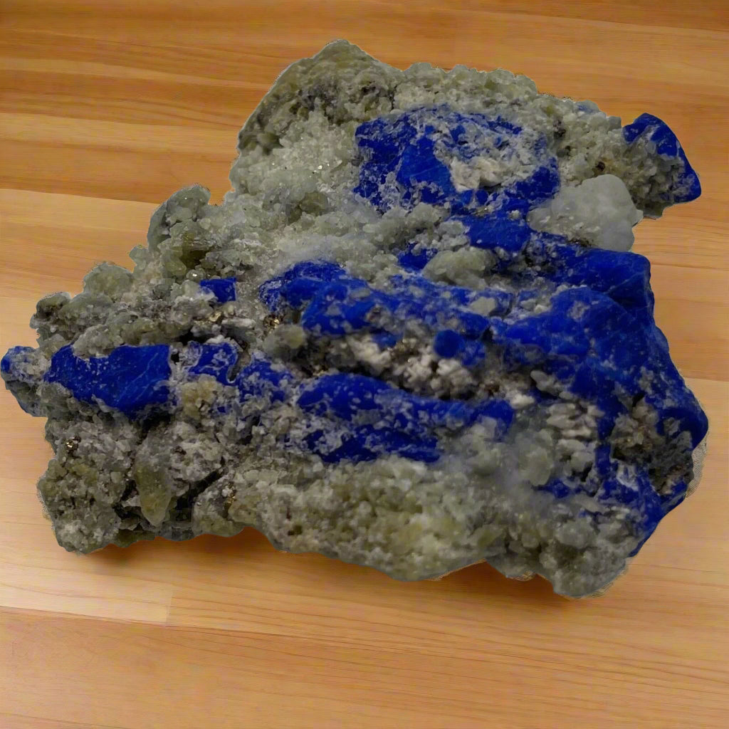 RARE! Azurite on Quartz and Calcite, Pakistani, Natural 64x69x31mm 171.1gr