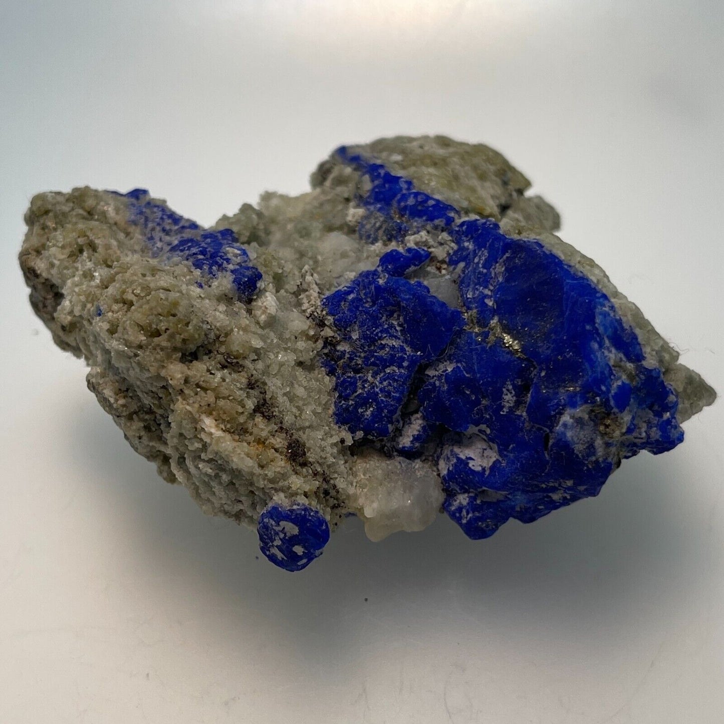 RARE! Azurite on Quartz and Calcite, Pakistani, Natural 64x69x31mm 171.1gr