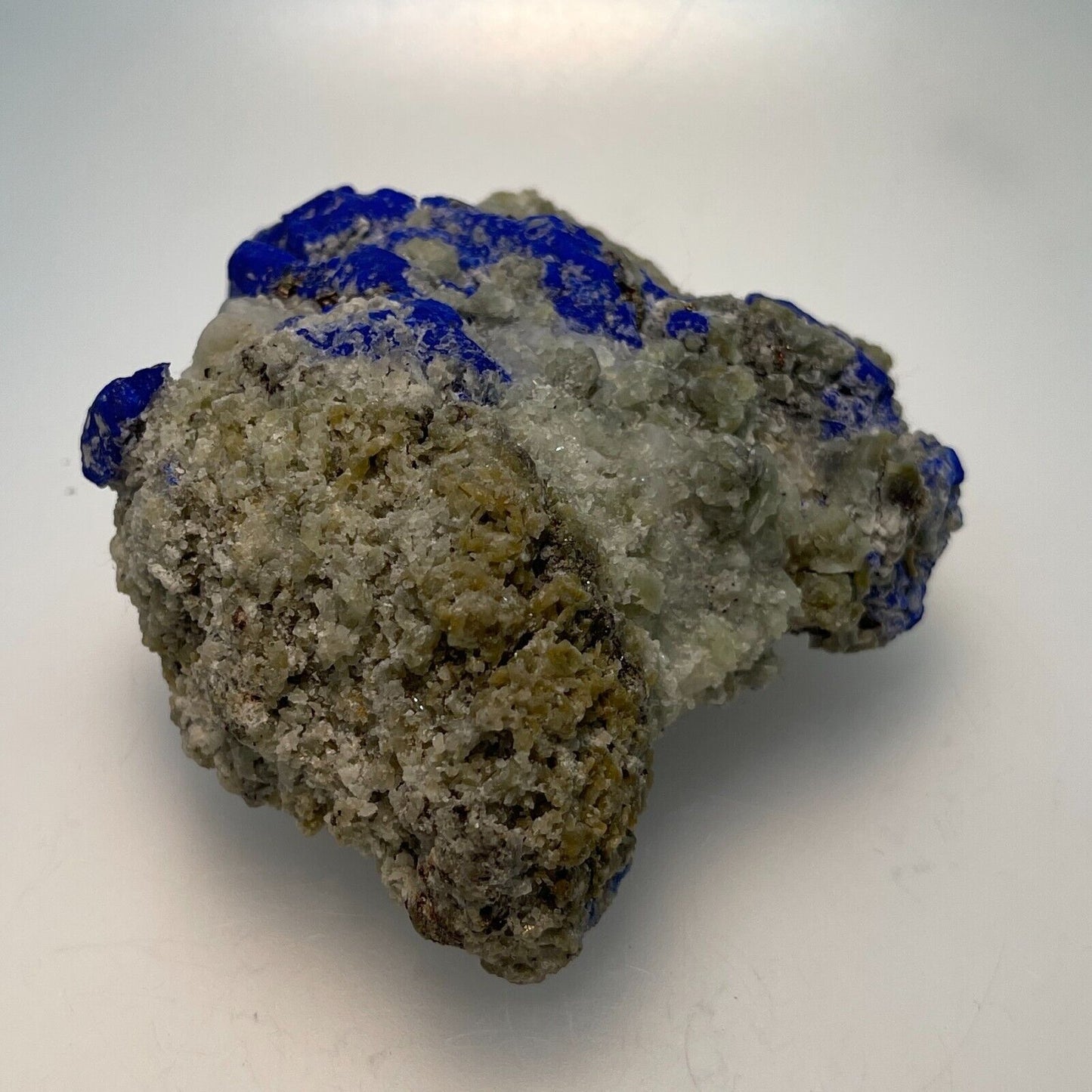 RARE! Azurite on Quartz and Calcite, Pakistani, Natural 64x69x31mm 171.1gr