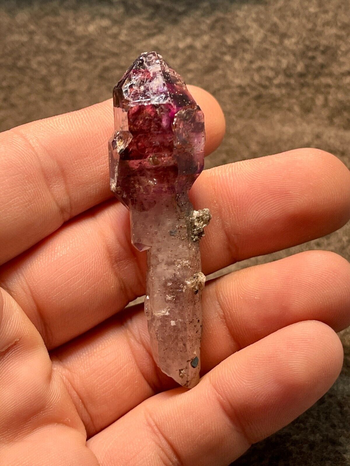 Natural Amethyst Sceptre Crystal Specimen, Narobi Kenya, 18.6gr, 65mm, RARE.