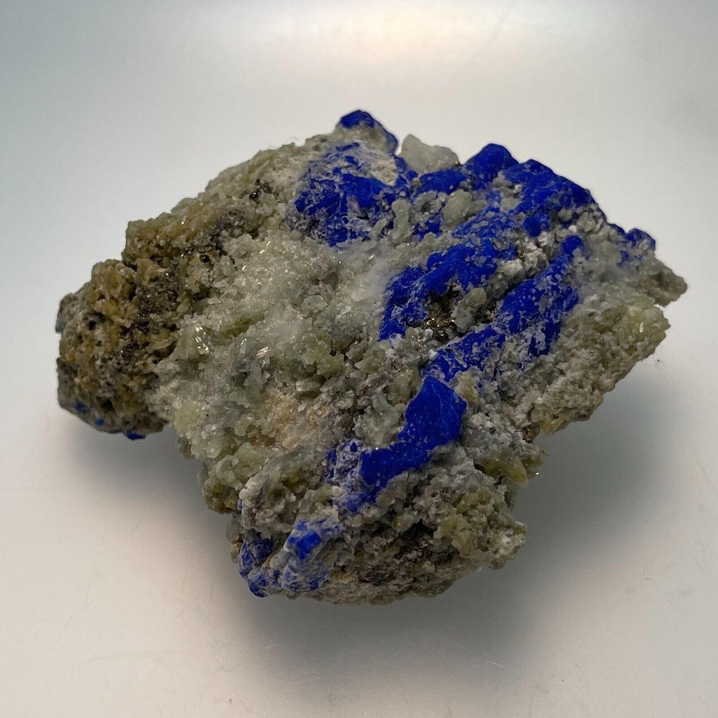 RARE! Azurite on Quartz and Calcite, Pakistani, Natural 64x69x31mm 171.1gr