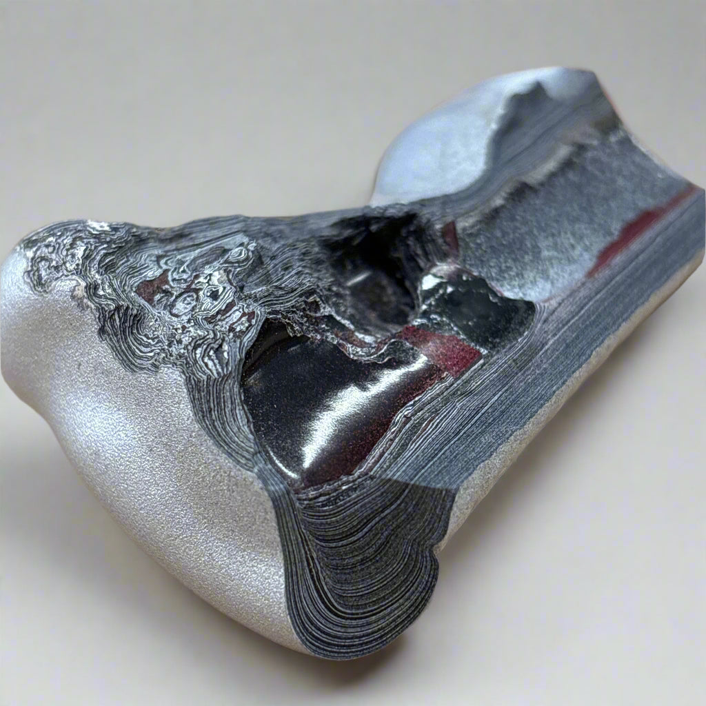 Historical Fordite Cutting Rough, Michigan, 43.6gr