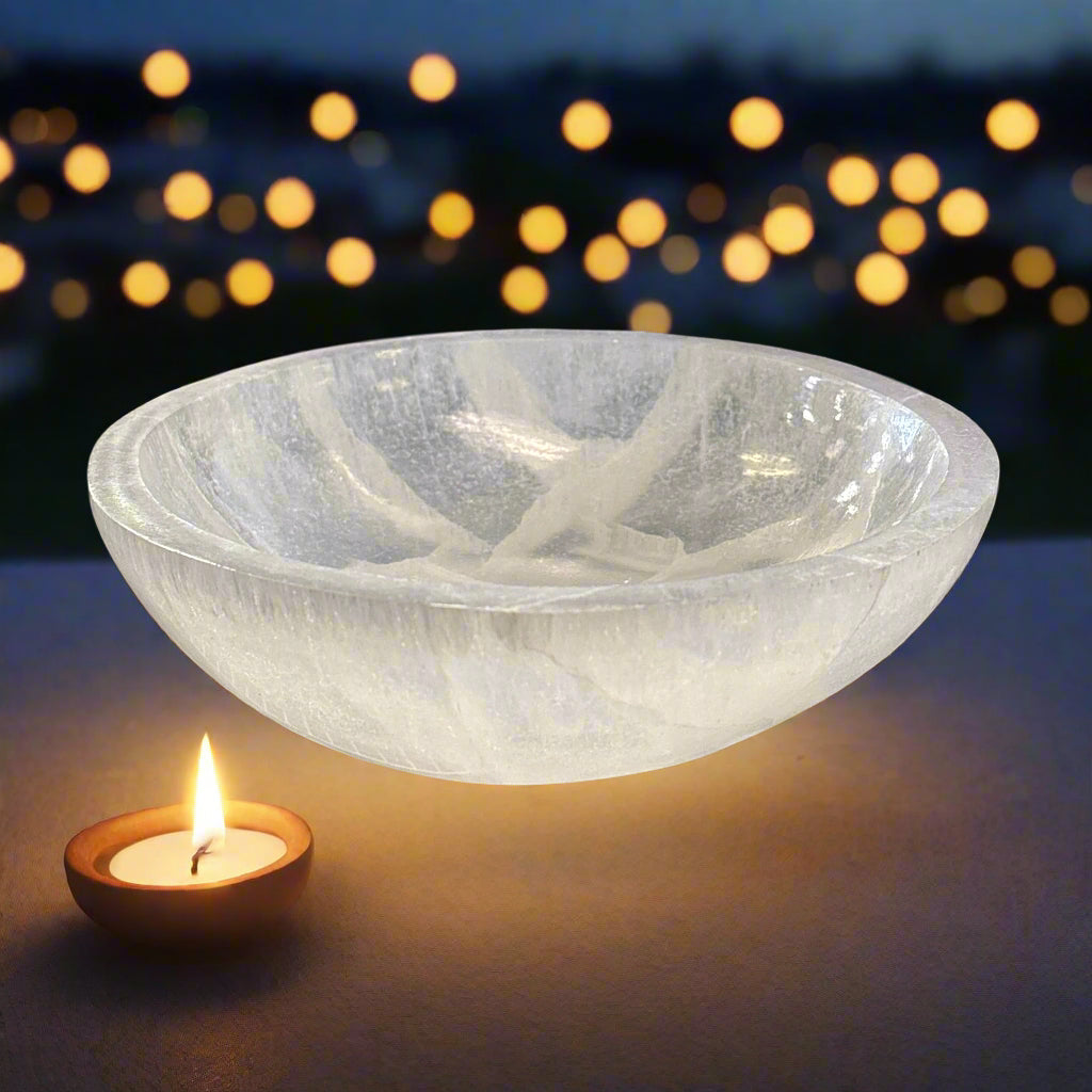 Moroccan Selenite Bowl - 5 1/2"