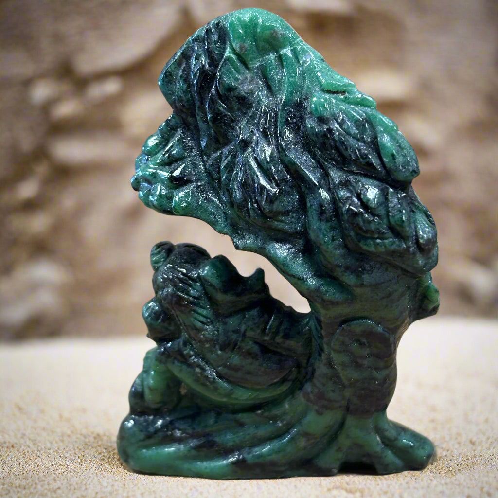 Ganesh under Tree, Ruby & Zoisite, Thailand, 410ct.