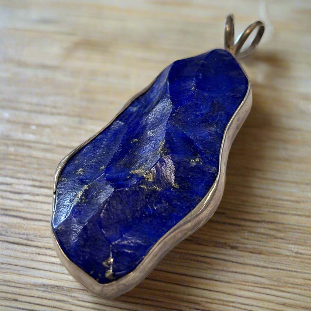 Hand Made Sterling Silver Lapis Pendant, 15.6gr