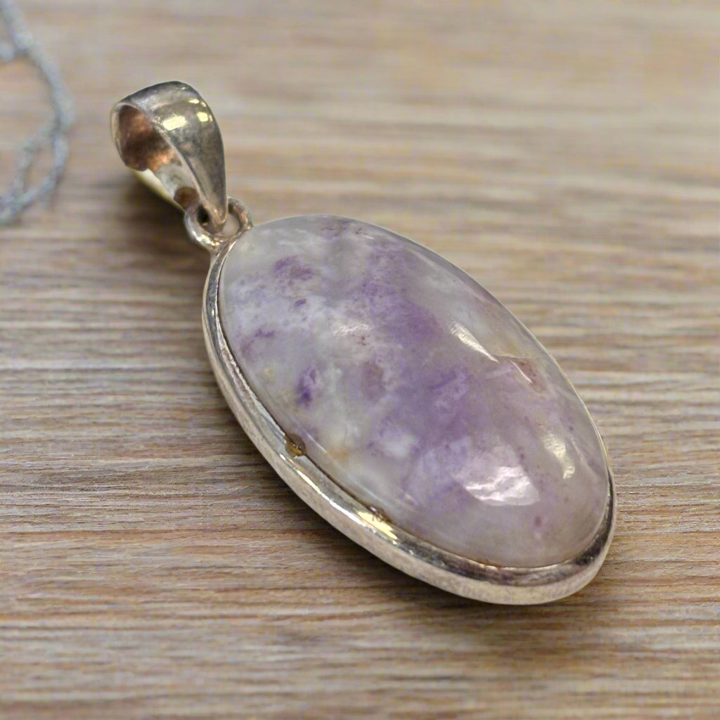 Purple Opal Pendant in Sterling Silver, 8.33gr