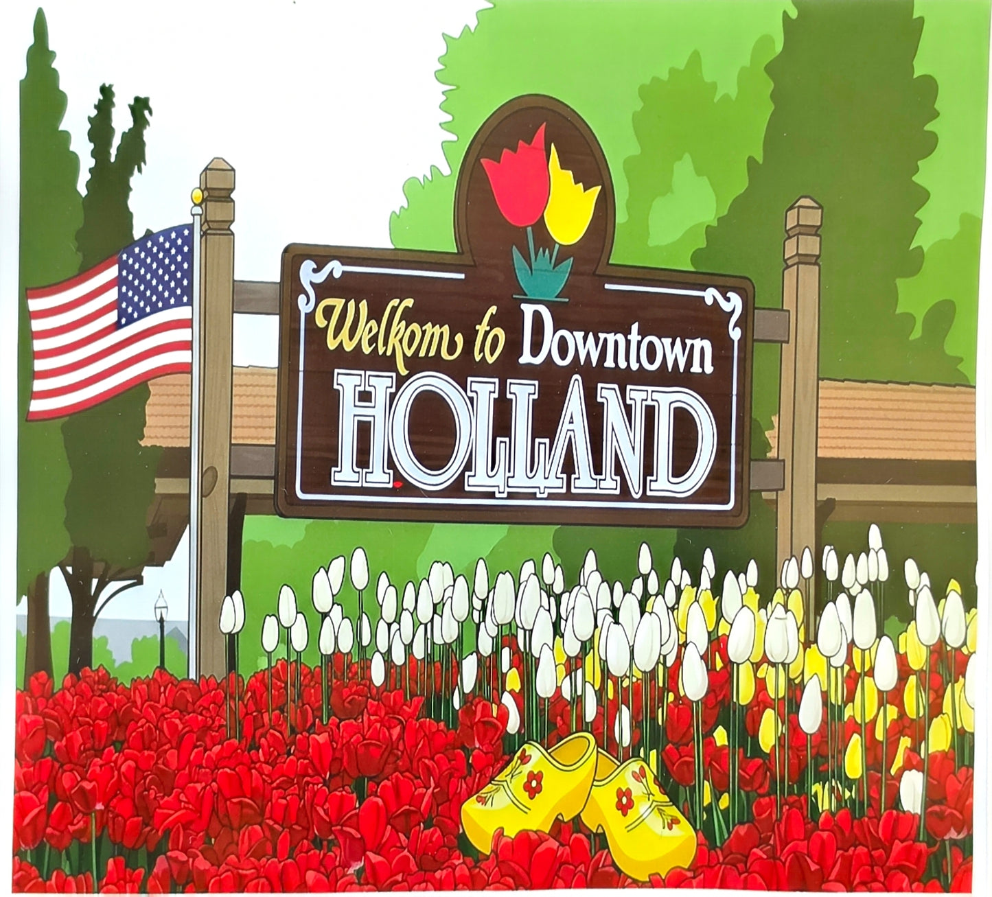 Holland Welkom Sign Sticker - 9x8.5 cm
