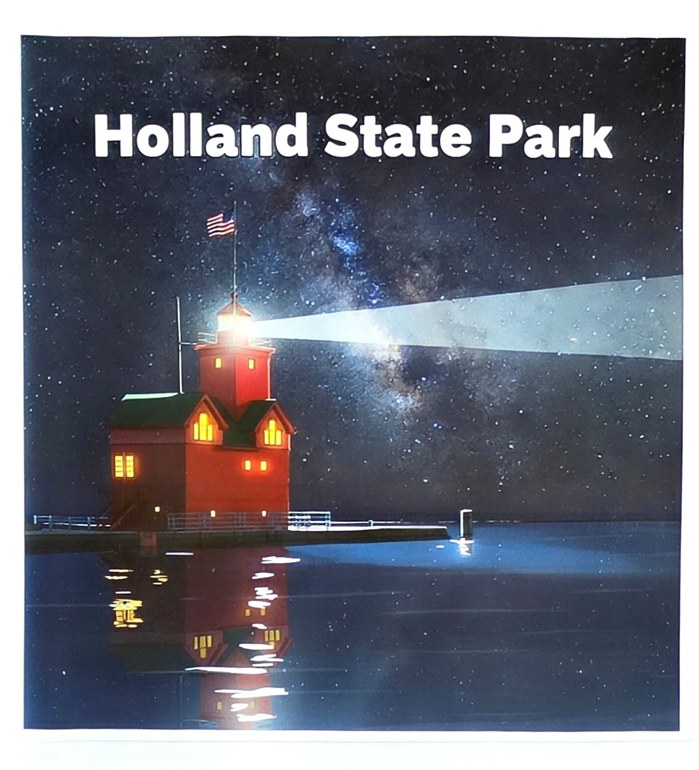 Holland Big Red Sticker at Night - 9x9 cm