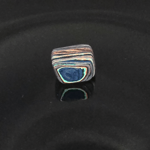Funkrite Free From Cabocheon “Fordite” Galveston, TX, 21x17x14mm, 30.49ct - Highly Fluorescent