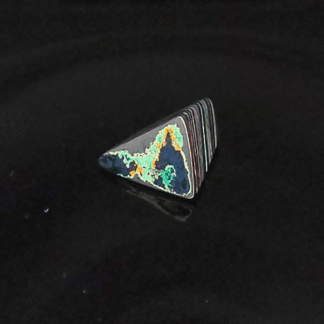 Funkrite Free From Cabocheon “Fordite” Galveston, TX, 25x21x27mm, 34.2ct - Highly Fluorescent