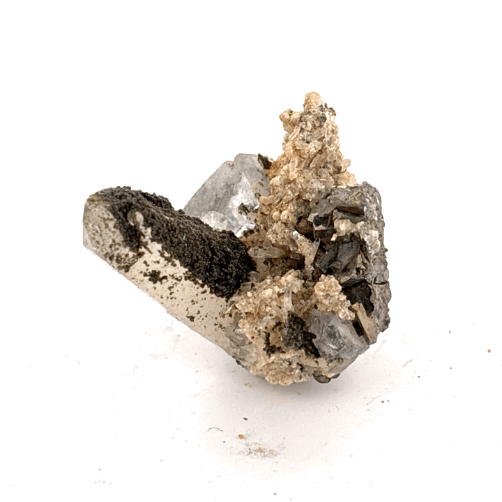 Quartz, Arsenopyrite, & Fluorite, Yaogangxian Mine, China, 2.5x3x3.5cm, 20.5gr