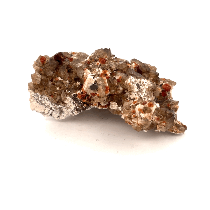 Smokey Quartz & Orange Garnet Cluster from Brazil 43.92gr