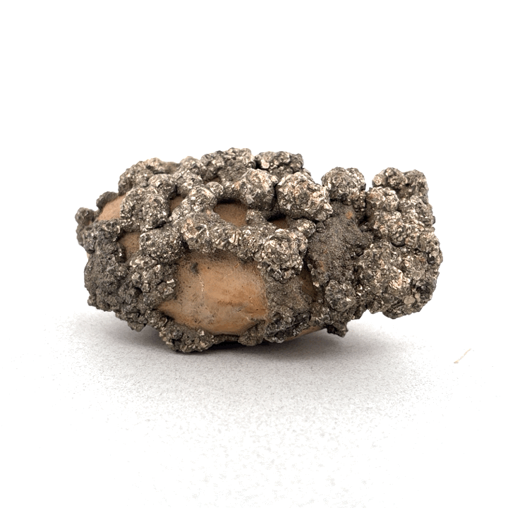 Pyrite on Limonite Clay, 303gr, 83x47x37mm, Supat Mine, Mansehra, Pakistan