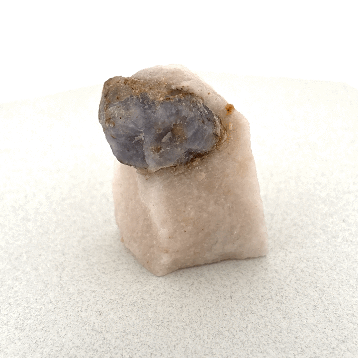 Fluorescent Hackmanite on Quartz, 71.15gr, 30x32x46mm