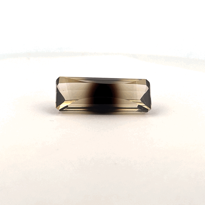 Citrine / Smokey Quartz Bi-Color, Emerald Cut, 34.5x14.25mm, 8.18gr