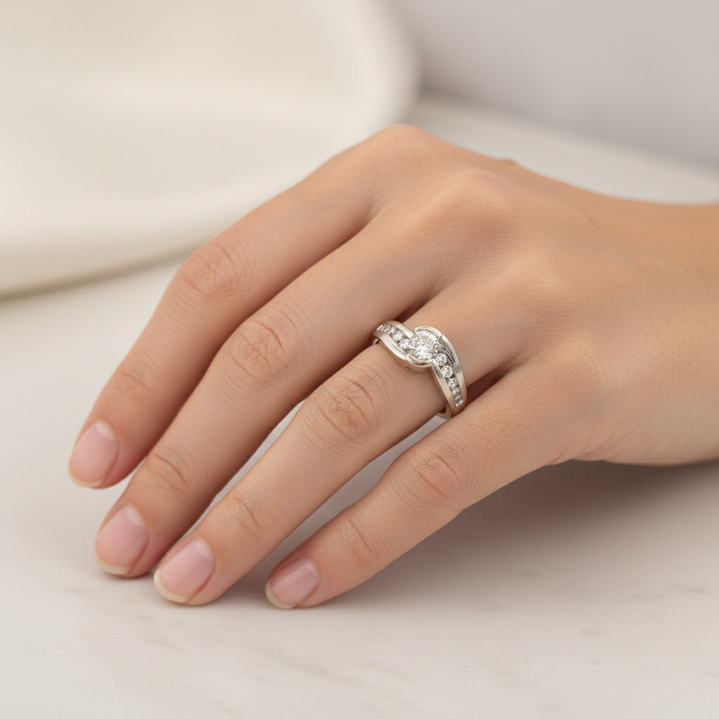 14k Diamond Ring, 1/2cttw, HIJ, SI, 3.46gr