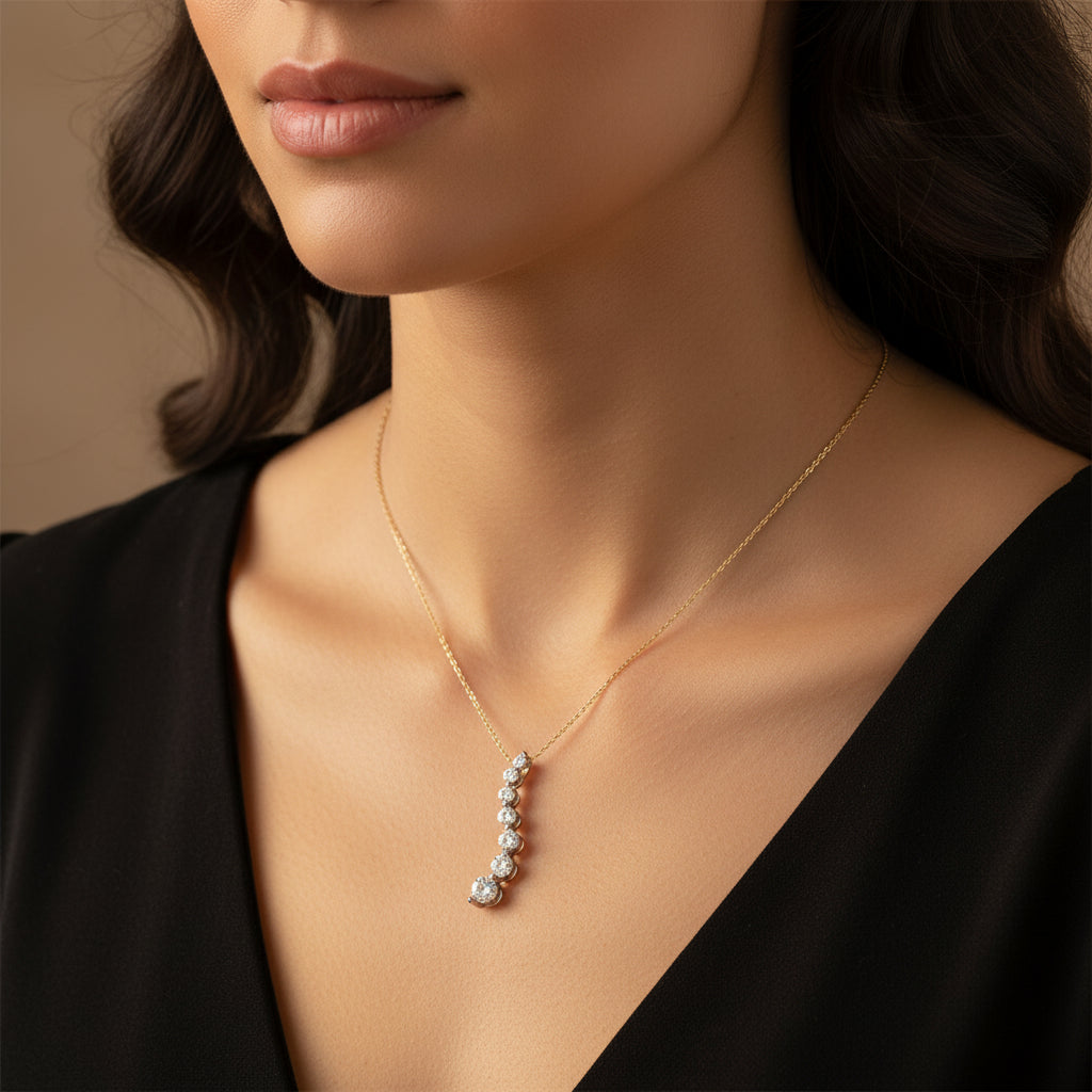 14K Diamond Teardrop Pendant, 1cttw, H, I1, 1.56gr