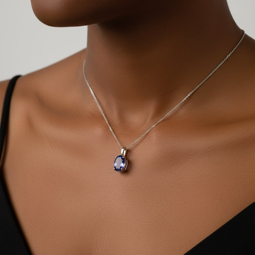 14K Tanzanite Pendant, 1.39ct, 8x6mm - 0.89gr