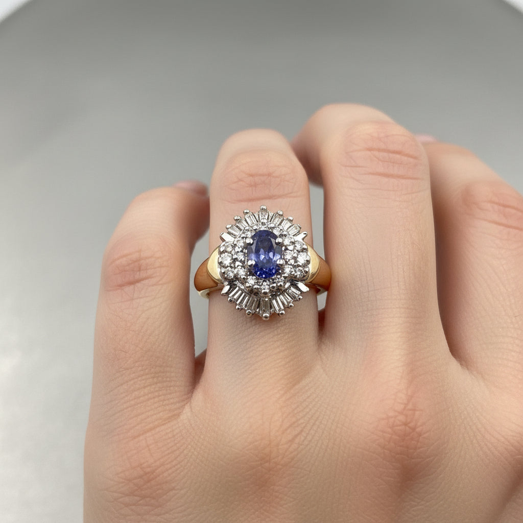 14K Tanzanite & Diamond Ring, 5.28gr